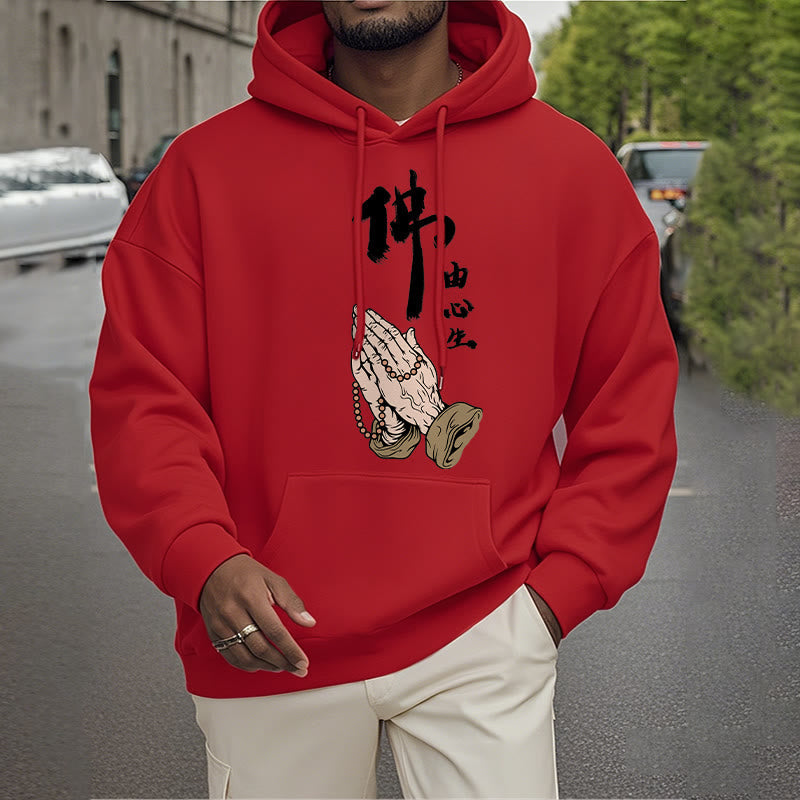 Mythstone Buddha Is Born From The Mind Fleece Lined Polyester Hoodie