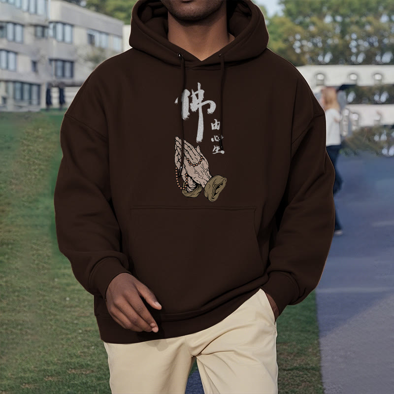 Mythstone Buddha Is Born From The Mind Fleece Lined Polyester Hoodie