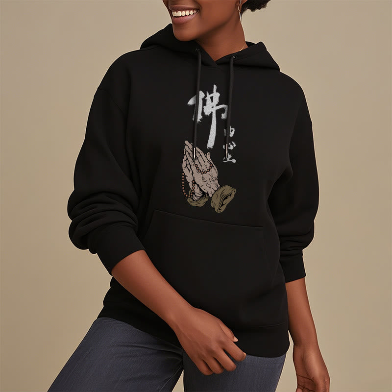 Mythstone Buddha Is Born From The Mind Fleece Lined Polyester Hoodie