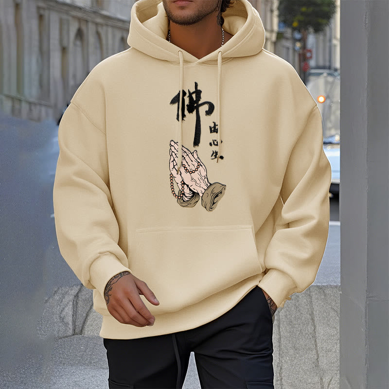 Mythstone Buddha Is Born From The Mind Fleece Lined Polyester Hoodie