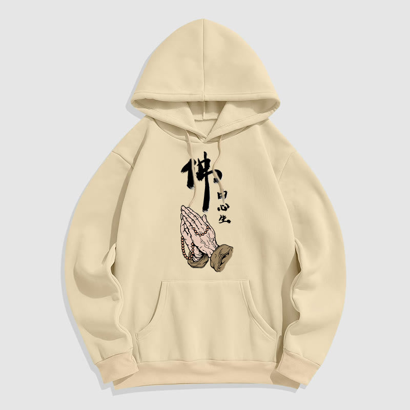 Mythstone Buddha Is Born From The Mind Fleece Lined Polyester Hoodie