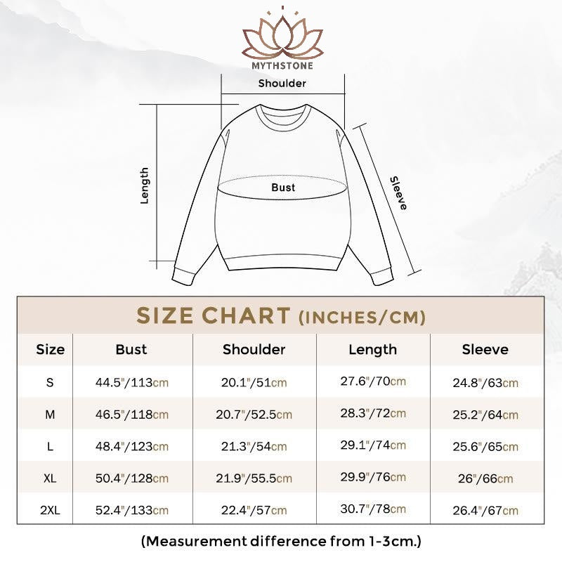 Mythstone HURRY UP INNER PEACE Fleece Lined Round Neck Sweatshirt