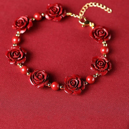 Mythstone Cinnabar Rose Blessing Bracelet