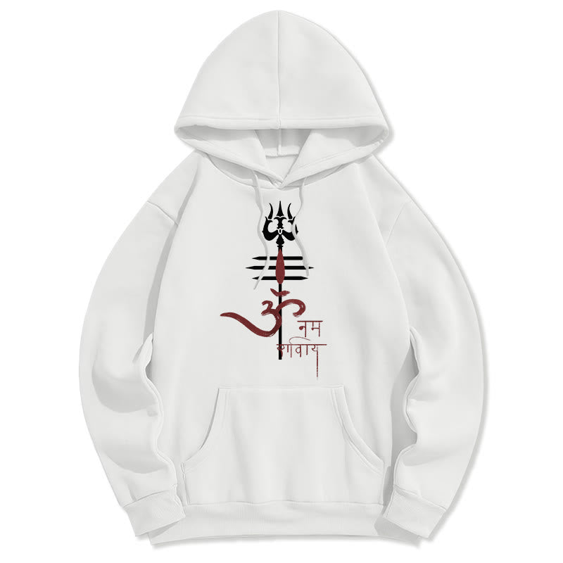 Mythstone OM NAMAH SHIVAYA Trident Fleece Lined Polyester Hoodie