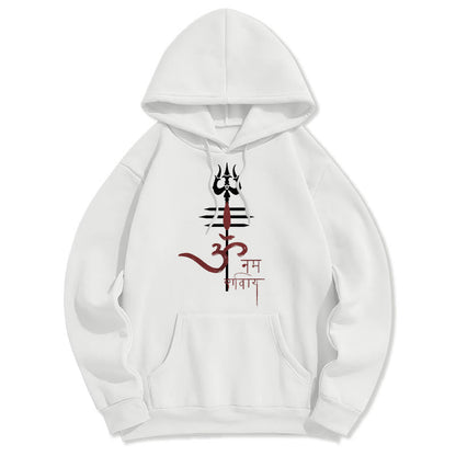 Mythstone OM NAMAH SHIVAYA Trident Fleece Lined Polyester Hoodie