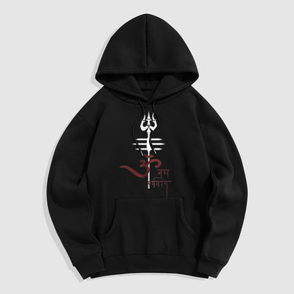 Mythstone OM NAMAH SHIVAYA Trident Fleece Lined Polyester Hoodie