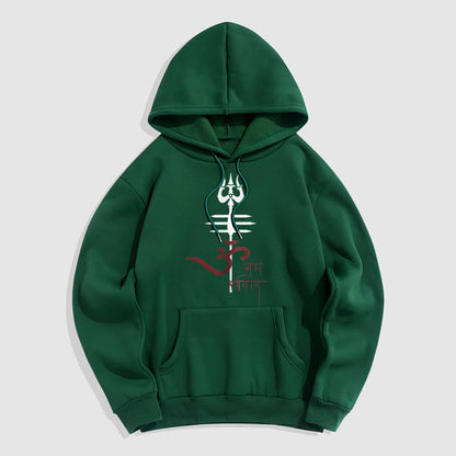 Mythstone OM NAMAH SHIVAYA Trident Fleece Lined Polyester Hoodie