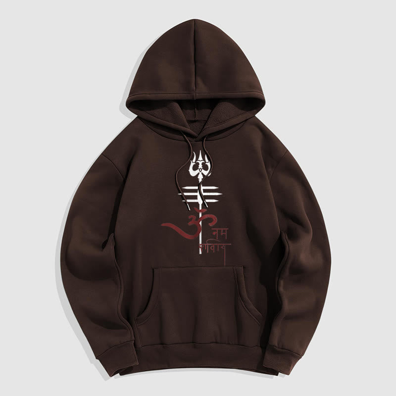 Mythstone OM NAMAH SHIVAYA Trident Fleece Lined Polyester Hoodie