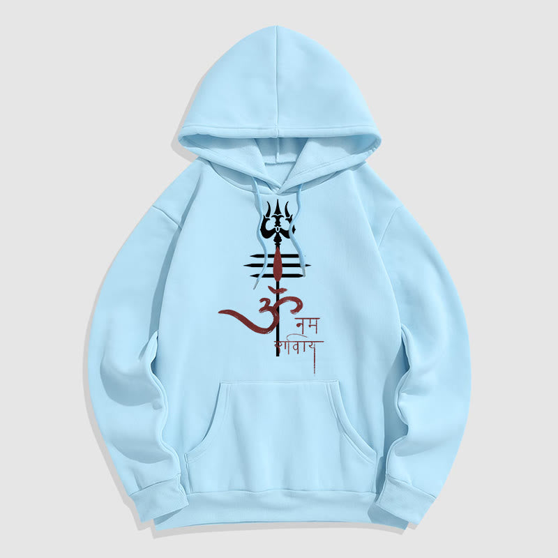 Mythstone OM NAMAH SHIVAYA Trident Fleece Lined Polyester Hoodie