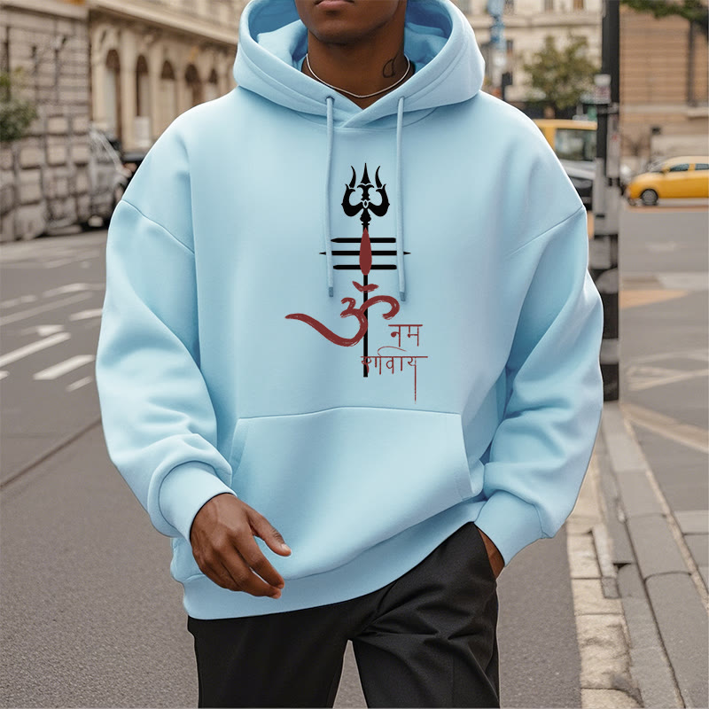 Mythstone OM NAMAH SHIVAYA Trident Fleece Lined Polyester Hoodie