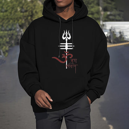 Mythstone OM NAMAH SHIVAYA Trident Fleece Lined Polyester Hoodie