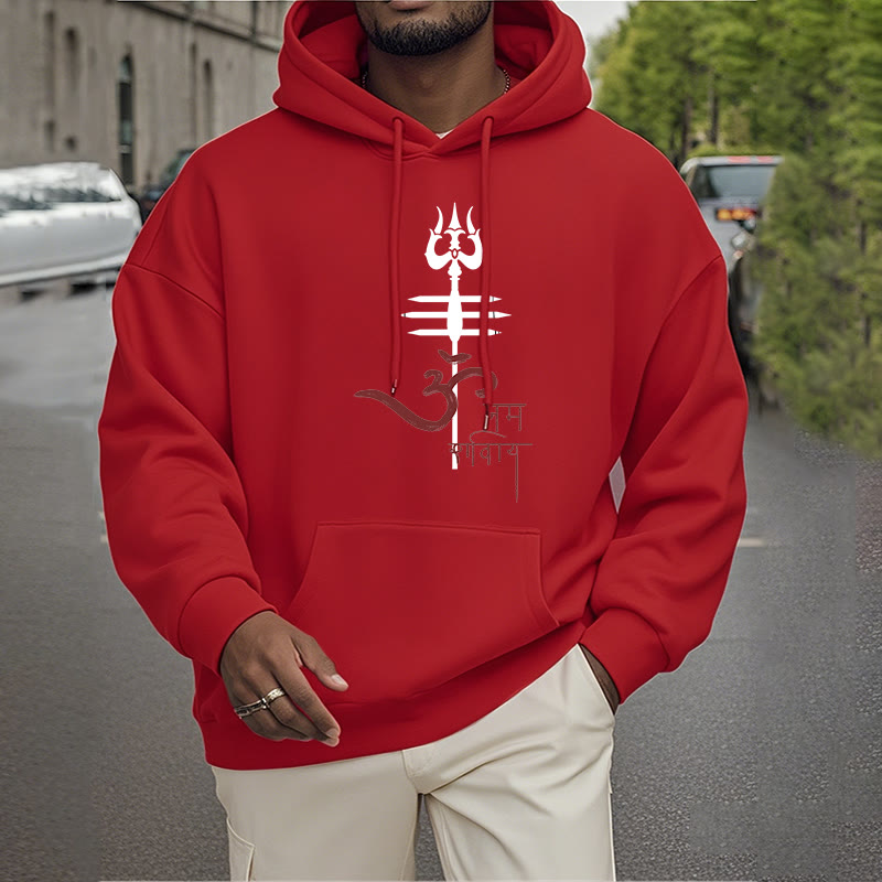 Mythstone OM NAMAH SHIVAYA Trident Fleece Lined Polyester Hoodie