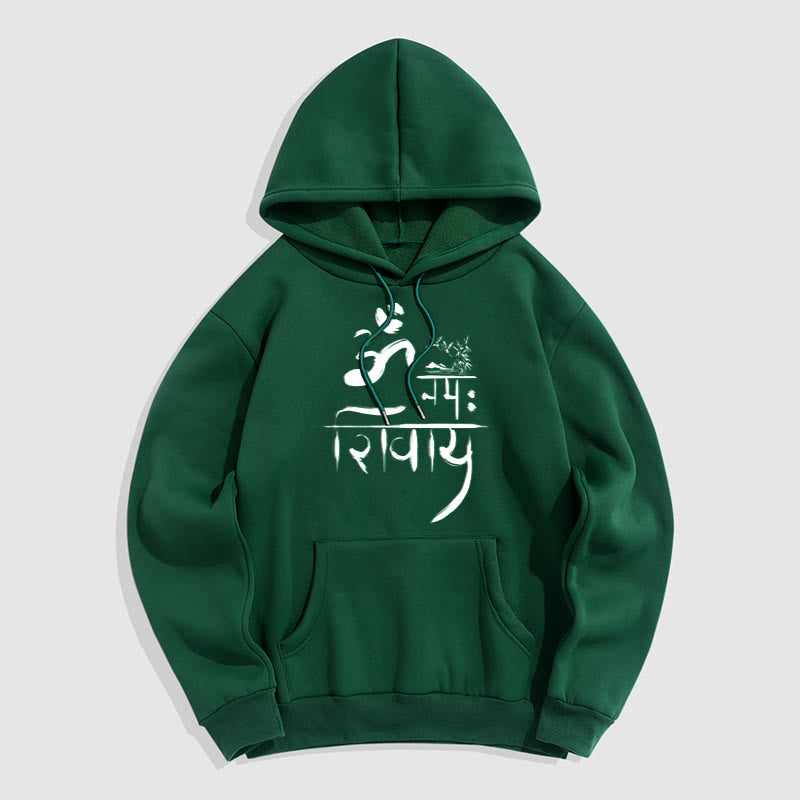 Mythstone OM NAMAH SHIVAYA Crane Bamboo Fleece Lined Polyester Hoodie