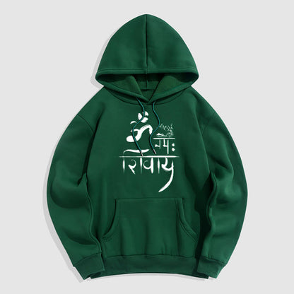 Mythstone OM NAMAH SHIVAYA Crane Bamboo Fleece Lined Polyester Hoodie