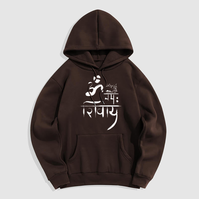 Mythstone OM NAMAH SHIVAYA Crane Bamboo Fleece Lined Polyester Hoodie