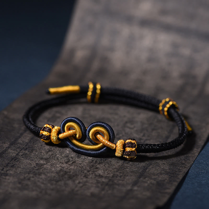 Pulsera trenzada con nudo Wukong y rey ​​mono que repele los malos espíritus 