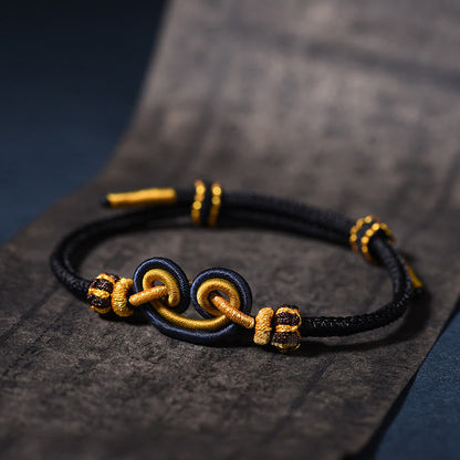 Pulsera trenzada con nudo Wukong y rey ​​mono que repele los malos espíritus 