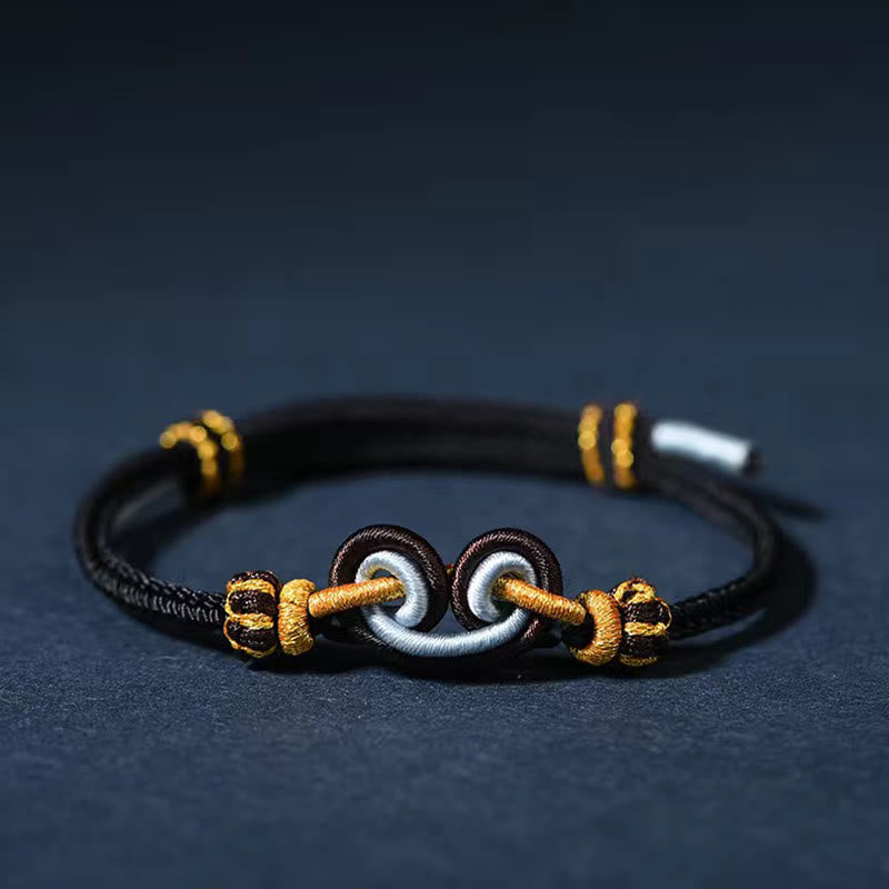 Pulsera trenzada con nudo Wukong y rey ​​mono que repele los malos espíritus 