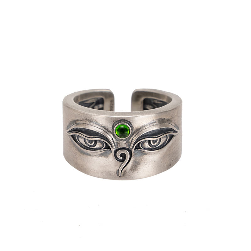 Mythstone 925 Sterling Silver Bodhisattva Tara Calm Adjustable Ring