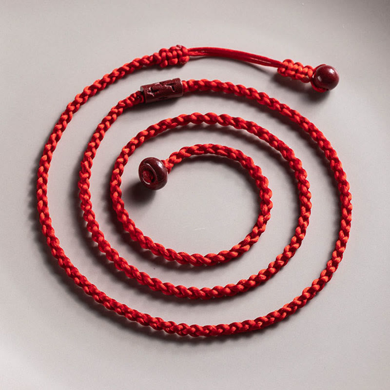 Mythstone Natural Cinnabar Calm Blessing Red String Belly Chain