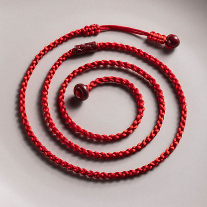 Mythstone Natural Cinnabar Calm Blessing Red String Belly Chain