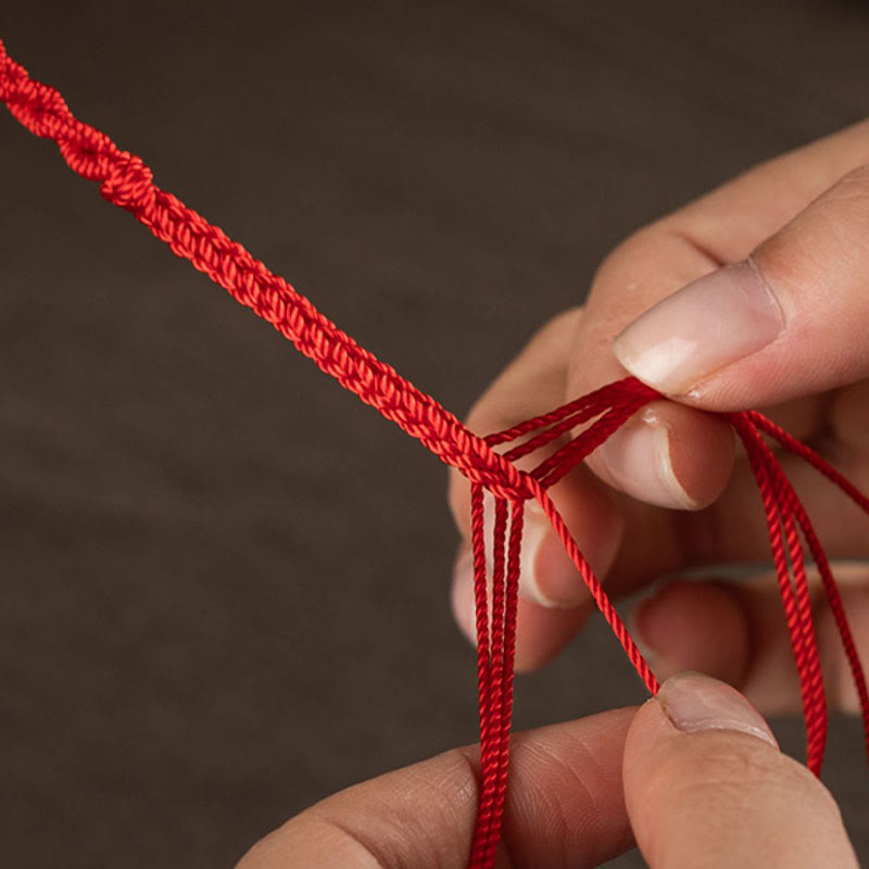 Mythstone Natural Cinnabar PiXiu Calm Blessing Red String Belly Chain