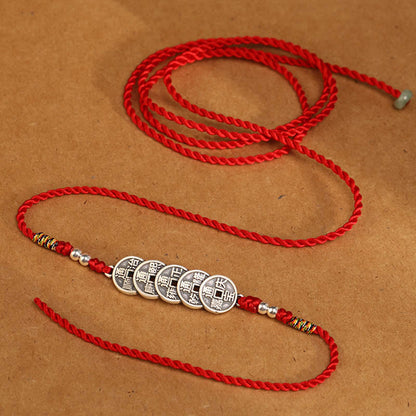 Mythstone 999 Sterling Silver Blessing Red String Belly Chain