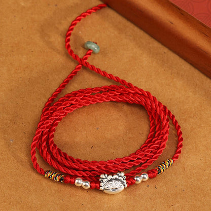 Mythstone 999 Sterling Silver Blessing Red String Belly Chain