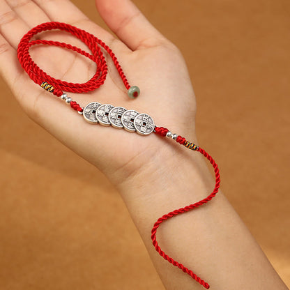 Mythstone 999 Sterling Silver Blessing Red String Belly Chain