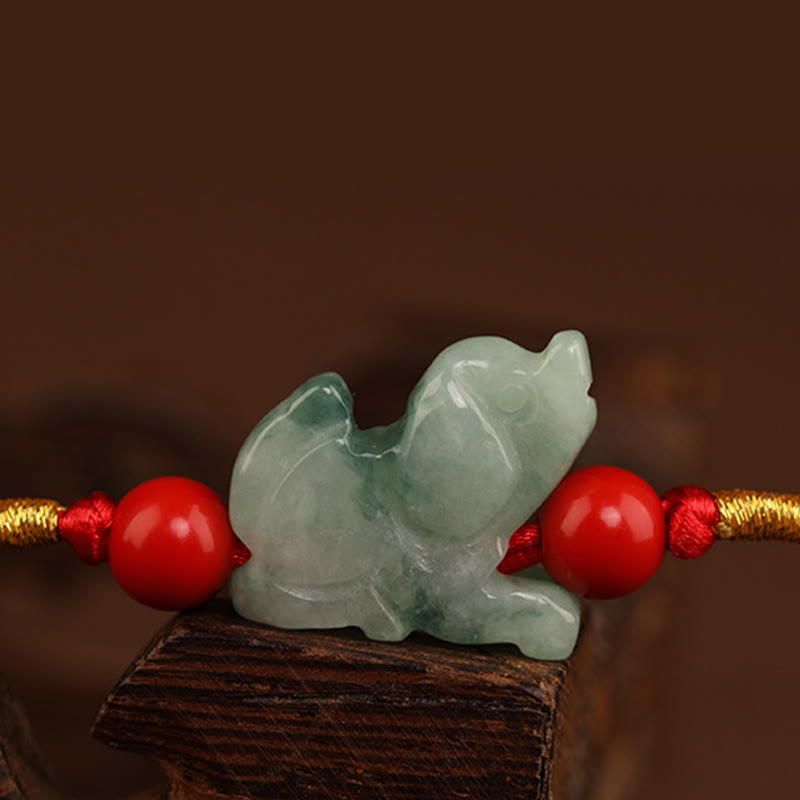 Mythstone Jade Peace Buckle Blessing Red String Belly Chain