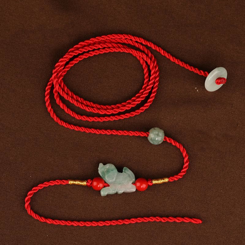 Mythstone Jade Peace Buckle Blessing Red String Belly Chain