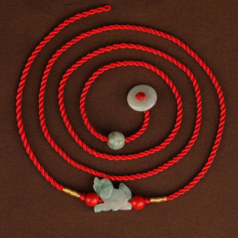 Mythstone Jade Peace Buckle Blessing Red String Belly Chain