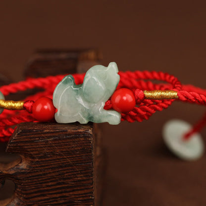 Mythstone Jade Peace Buckle Blessing Red String Belly Chain