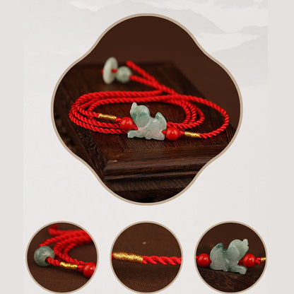 Mythstone Jade Peace Buckle Blessing Red String Belly Chain