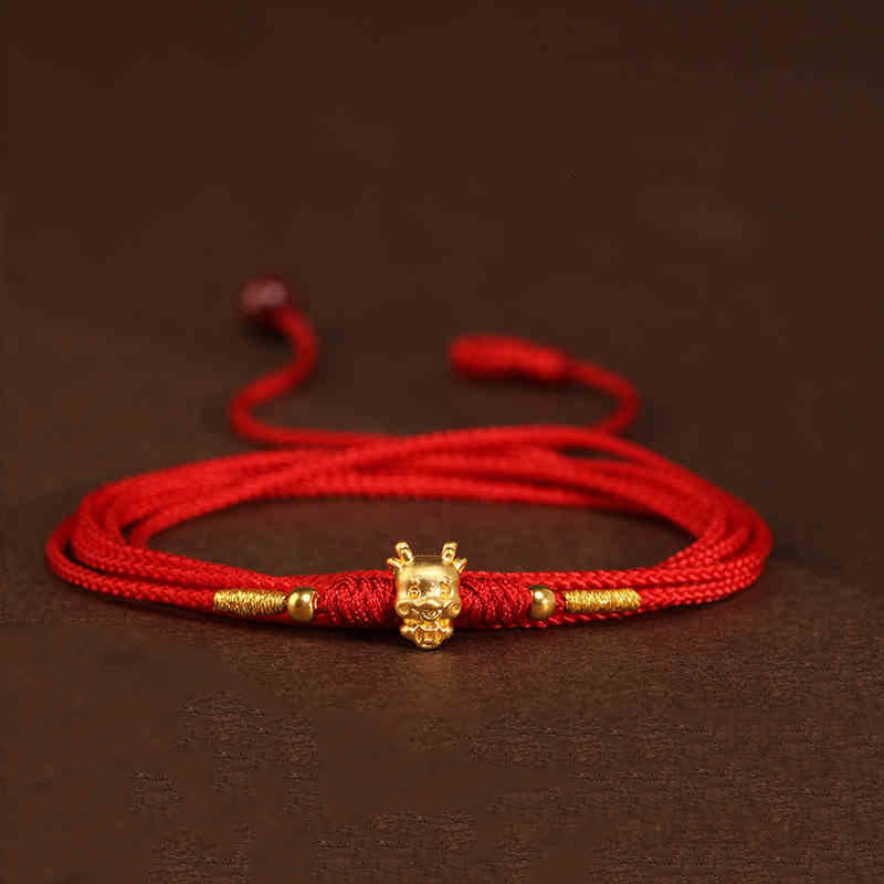 Buddha Stone 999 Solid Gold Red String Belly Chain