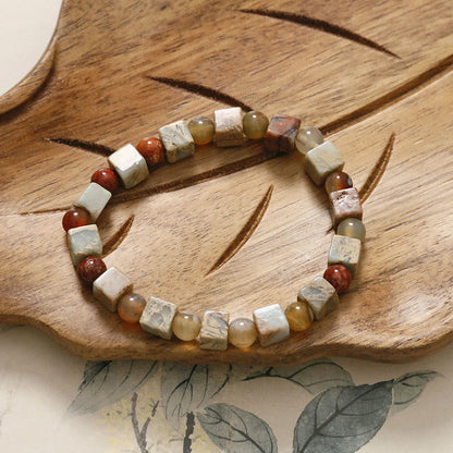 Mythstone Red Agate Shoushan Stone Calm Blessing Bracelet