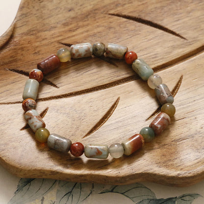 Mythstone Red Agate Shoushan Stone Calm Blessing Bracelet