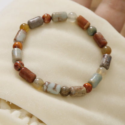 Mythstone Red Agate Shoushan Stone Calm Blessing Bracelet