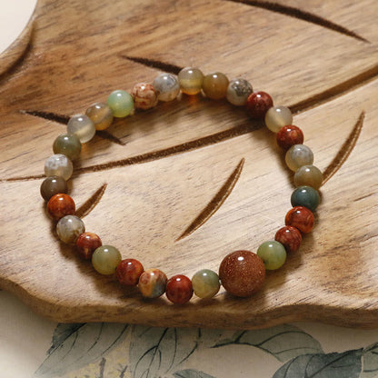 Mythstone Red Agate Shoushan Stone Calm Blessing Bracelet