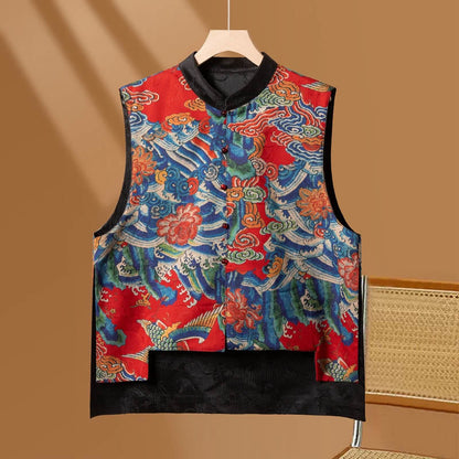 Mythstone Vintage Embroidery Flower Cloud Pattern Vest