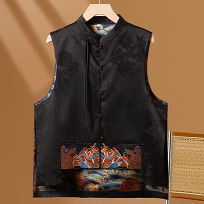 Mythstone Vintage Embroidery Flower Cloud Pattern Vest