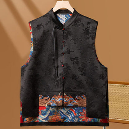 Mythstone Vintage Embroidery Flower Cloud Pattern Vest