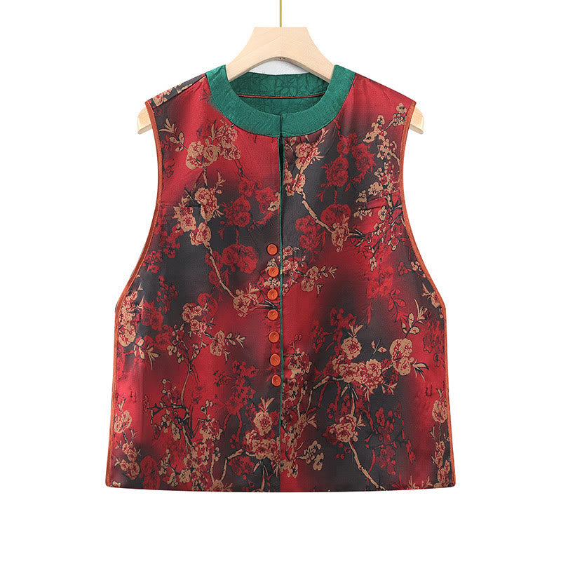 Mythstone Vintage Embroidery Jacquard Weave Flower Pattern Vest