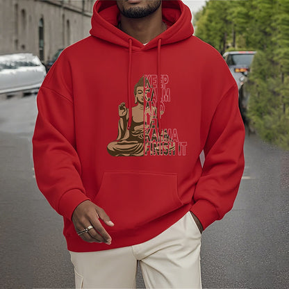 Sudadera con capucha y forro polar de poliéster con texto en inglés "Keep Calm And Let Karma Finish It Buddha" de Mythstone 