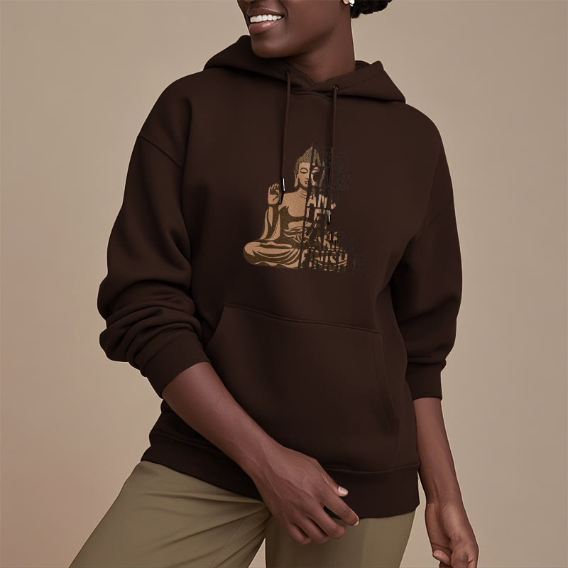 Sudadera con capucha y forro polar de poliéster con texto en inglés "Keep Calm And Let Karma Finish It Buddha" de Mythstone 