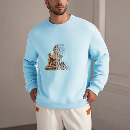 Mythstone KEEP CALM AND LET KARMA FINISH IT Fleece Lined Polyester Sweatshirt