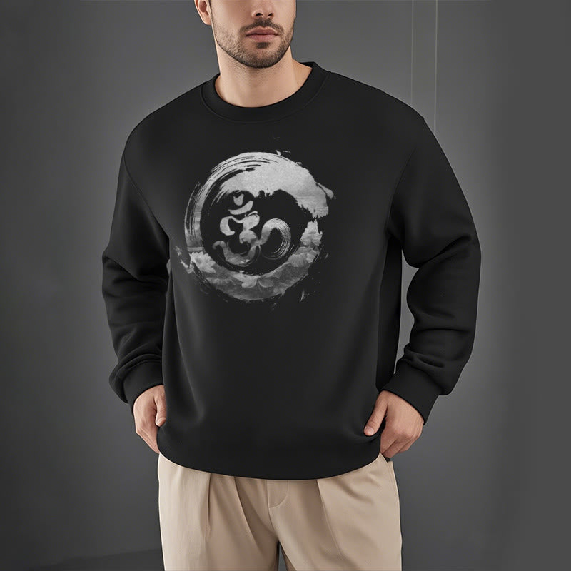 Mythstone Om Lotus Fleece Lined Polyester Sweatshirt