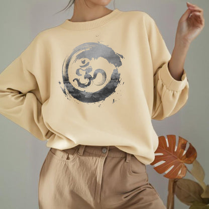 Mythstone Om Lotus Fleece Lined Polyester Sweatshirt