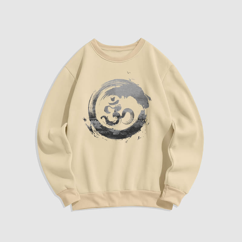 Mythstone Om Lotus Fleece Lined Polyester Sweatshirt