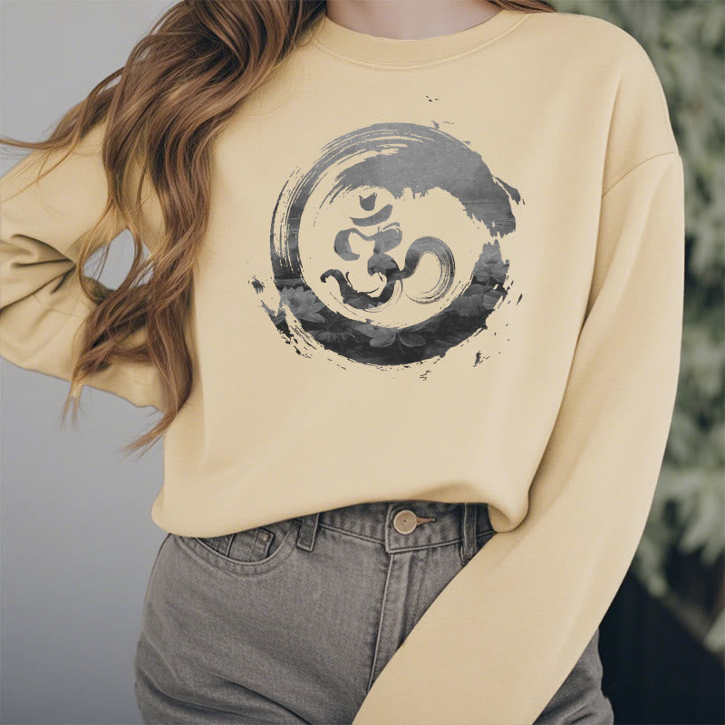 Mythstone Om Lotus Fleece Lined Polyester Sweatshirt